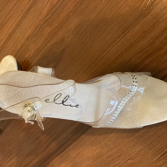 Clear Platform Heels with Rhinestone Straps & Ankle Buckle - 7.5 - Picture 6 of 8